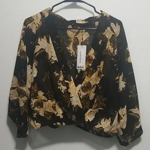 Floral wrap crop top